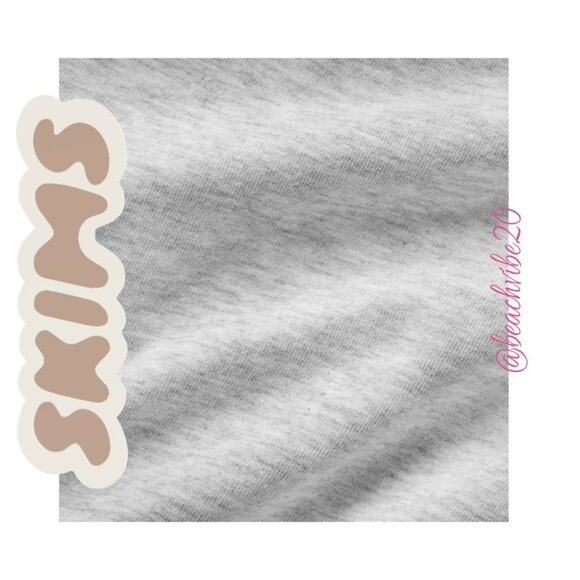 SKIMS Cotton Jersey Foldover Pant Light Heather Grey Medium NWOT - Picture 5 of 5